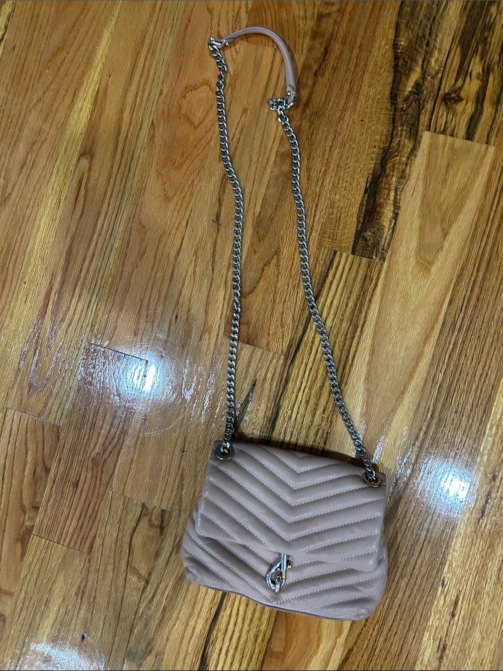 Rebecca Minkoff Blush Taupe Chevron Quilted Crossbody